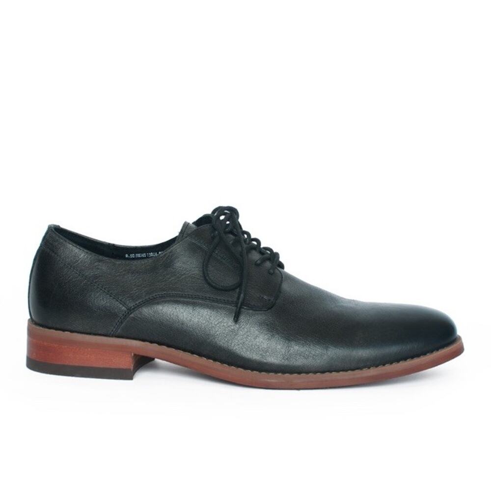 New Florsheim Black Plain Toe Lace-Up Leather Oxford Men 8 D/ 15084-001 RET $130